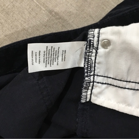 Talbots Women 12 Blue Navy Corduroy Straight Leg Pants Stretch - Picture 7 of 7